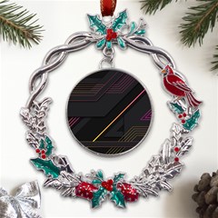 Gradient-geometric-shapes-dark-background Metal X mas Wreath Holly Leaf Ornament