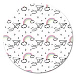 Cute-art-print-pattern Magnet 5  (Round) Front