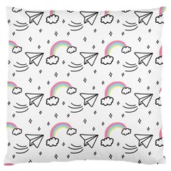 Cute-art-print-pattern Large Premium Plush Fleece Cushion Case (one Side) by Salman4z