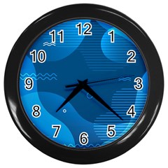 Abstract-classic-blue-background Wall Clock (black) by Salman4z