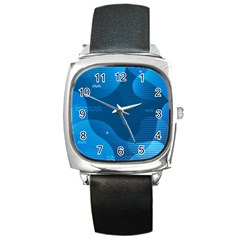 Abstract-classic-blue-background Square Metal Watch by Salman4z