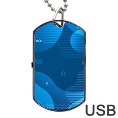 Abstract-classic-blue-background Dog Tag Usb Flash (two Sides) by Salman4z