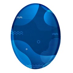 Abstract-classic-blue-background Oval Glass Fridge Magnet (4 Pack)