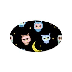 Cute-owl-doodles-with-moon-star-seamless-pattern Sticker Oval (100 Pack) by Salman4z