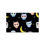 Cute-owl-doodles-with-moon-star-seamless-pattern Sticker Rectangular (100 pack) Front