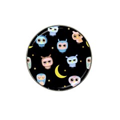 Cute-owl-doodles-with-moon-star-seamless-pattern Hat Clip Ball Marker (4 Pack) by Salman4z