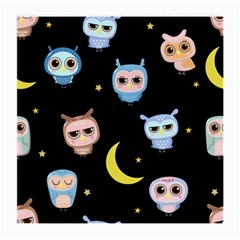 Cute-owl-doodles-with-moon-star-seamless-pattern Medium Glasses Cloth by Salman4z