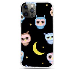 Cute-owl-doodles-with-moon-star-seamless-pattern Iphone 12 Pro Max Tpu Uv Print Case by Salman4z