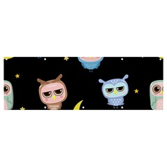 Cute-owl-doodles-with-moon-star-seamless-pattern Banner And Sign 12  X 4  by Salman4z