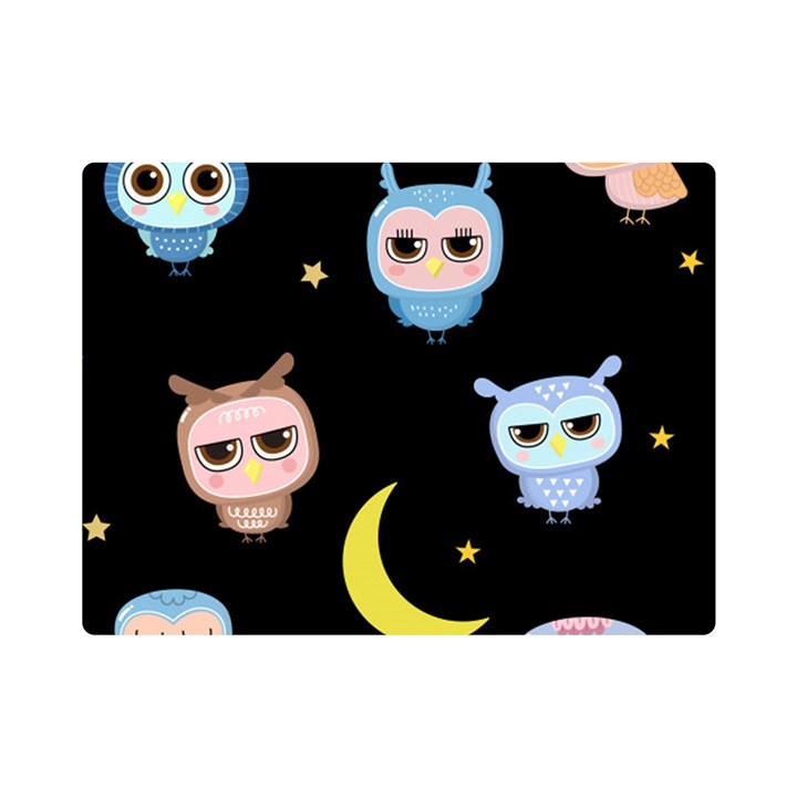 Cute-owl-doodles-with-moon-star-seamless-pattern Premium Plush Fleece Blanket (Mini)