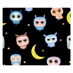 Cute-owl-doodles-with-moon-star-seamless-pattern Premium Plush Fleece Blanket (small) by Salman4z