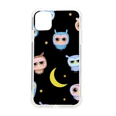 Cute-owl-doodles-with-moon-star-seamless-pattern Iphone 11 Tpu Uv Print Case by Salman4z