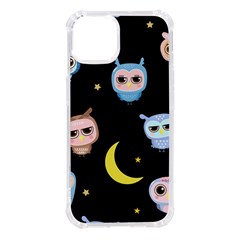 Cute-owl-doodles-with-moon-star-seamless-pattern Iphone 14 Tpu Uv Print Case