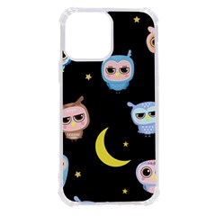 Cute-owl-doodles-with-moon-star-seamless-pattern Iphone 13 Pro Max Tpu Uv Print Case by Salman4z