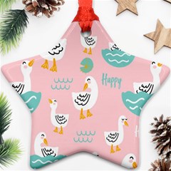 Cute-happy-duck-gift-card-design-seamless-pattern-template Ornament (star) by Salman4z