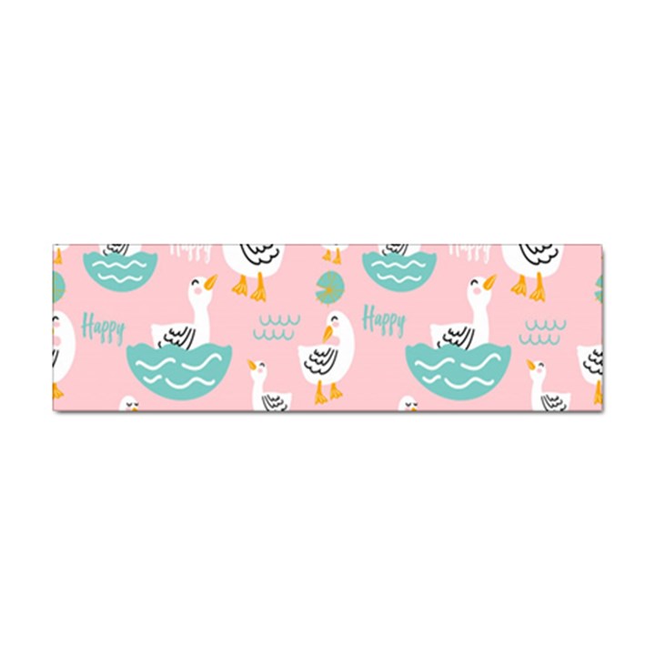 Cute-happy-duck-gift-card-design-seamless-pattern-template Sticker (Bumper)