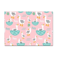 Cute-happy-duck-gift-card-design-seamless-pattern-template Sticker A4 (10 Pack) by Salman4z