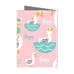 Cute-happy-duck-gift-card-design-seamless-pattern-template Mini Greeting Cards (pkg Of 8) by Salman4z