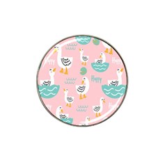 Cute-happy-duck-gift-card-design-seamless-pattern-template Hat Clip Ball Marker by Salman4z