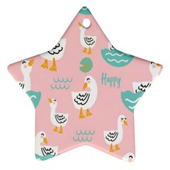 Cute-happy-duck-gift-card-design-seamless-pattern-template Star Ornament (two Sides) by Salman4z