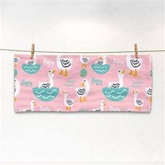 Cute-happy-duck-gift-card-design-seamless-pattern-template Hand Towel by Salman4z