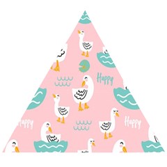 Cute-happy-duck-gift-card-design-seamless-pattern-template Wooden Puzzle Triangle by Salman4z