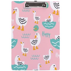 Cute-happy-duck-gift-card-design-seamless-pattern-template A4 Acrylic Clipboard by Salman4z