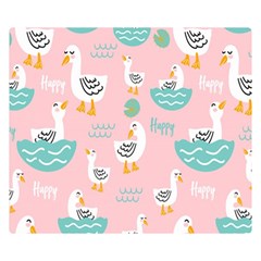 Cute-happy-duck-gift-card-design-seamless-pattern-template Premium Plush Fleece Blanket (small) by Salman4z