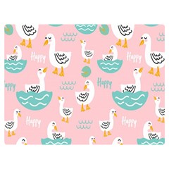 Cute-happy-duck-gift-card-design-seamless-pattern-template Premium Plush Fleece Blanket (extra Small) by Salman4z