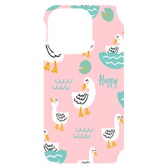 Cute-happy-duck-gift-card-design-seamless-pattern-template Iphone 14 Pro Black Uv Print Case