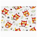 Seamless-pattern-vector-owl-cartoon-with-bugs Large Glasses Cloth Front