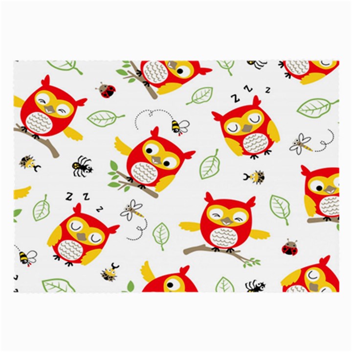 Seamless-pattern-vector-owl-cartoon-with-bugs Large Glasses Cloth