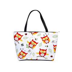 Seamless-pattern-vector-owl-cartoon-with-bugs Classic Shoulder Handbag by Salman4z