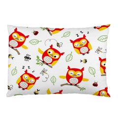 Seamless-pattern-vector-owl-cartoon-with-bugs Pillow Case (two Sides) by Salman4z