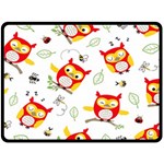 Seamless-pattern-vector-owl-cartoon-with-bugs Two Sides Fleece Blanket (Large) 80 x60  Blanket Front