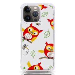 Seamless-pattern-vector-owl-cartoon-with-bugs Iphone 13 Pro Tpu Uv Print Case