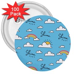 Sky-pattern 3  Buttons (100 Pack)  by Salman4z