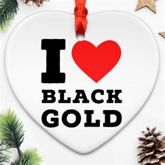 I Love Black Gold Heart Ornament (two Sides) by ilovewhateva