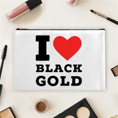 I Love Black Gold Cosmetic Bag (large) by ilovewhateva