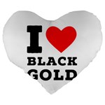 I love black gold Large 19  Premium Heart Shape Cushions Back