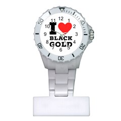 I Love Black Gold Plastic Nurses Watch by ilovewhateva