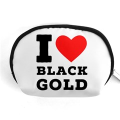 I Love Black Gold Accessory Pouch (medium) by ilovewhateva