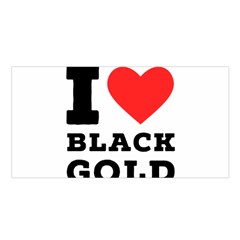 I Love Black Gold Satin Shawl 45  X 80  by ilovewhateva