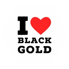 I Love Black Gold Wooden Puzzle Hexagon by ilovewhateva