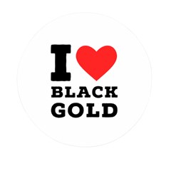 I Love Black Gold Mini Round Pill Box (pack Of 5) by ilovewhateva