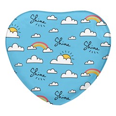 Sky-pattern Heart Glass Fridge Magnet (4 Pack)