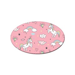 Cute-unicorn-seamless-pattern Sticker (oval) by Salman4z