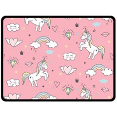 Cute-unicorn-seamless-pattern Fleece Blanket (large) by Salman4z