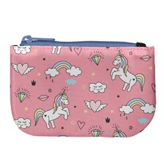 Cute-unicorn-seamless-pattern Large Coin Purse by Salman4z