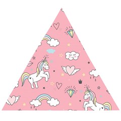 Cute-unicorn-seamless-pattern Wooden Puzzle Triangle by Salman4z